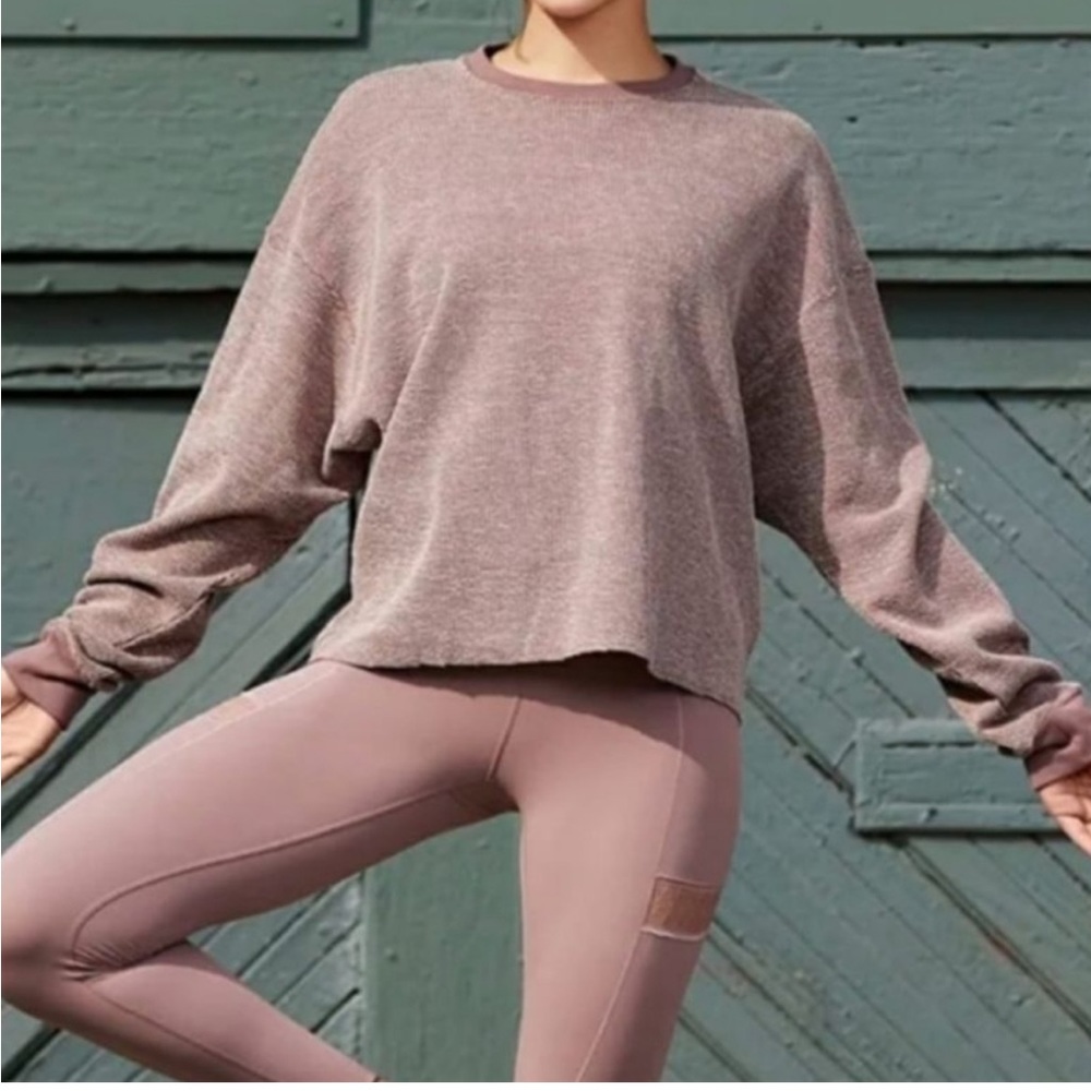 Nike yoga sustainable crew loose pink top